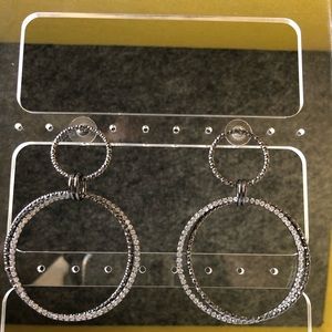 Crystal Drop Hoop Earrings